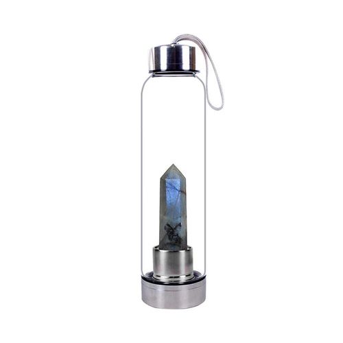 550ml - Feldspath Du Labrador - Bouteille D'eau En Pierre De Clip Naturel, Oblisque De Gurison, Baguette D'lixir, Quartz, Gemme Colore, Livraison Directe