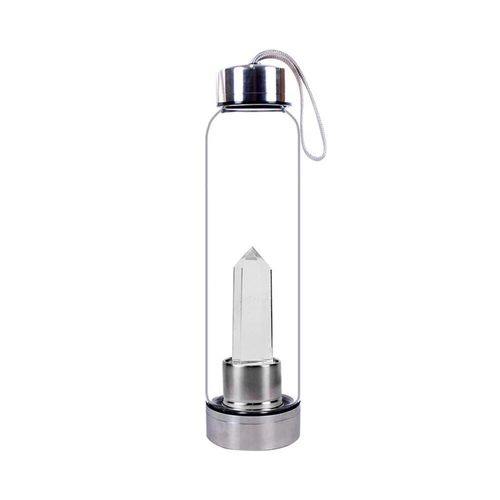 550ml - Fusion Blanche - Bouteille D'eau En Pierre De Clip Naturel, Oblisque De Gurison, Baguette D'lixir, Quartz, Gemme Colore, Livraison Directe