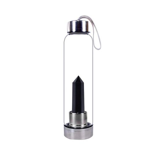 550ml - Obsidienne - Bouteille D'eau En Pierre De Clip Naturel, Oblisque De Gurison, Baguette D'lixir, Quartz, Gemme Colore, Livraison Directe