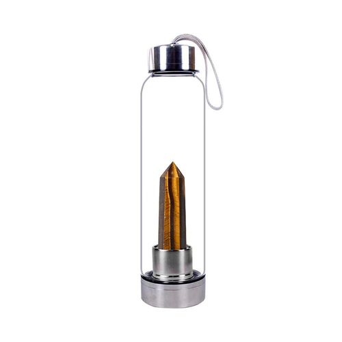 550ml - Oeil Du Tigre - Bouteille D'eau En Pierre De Clip Naturel, Oblisque De Gurison, Baguette D'lixir, Quartz, Gemme Colore, Livraison Directe