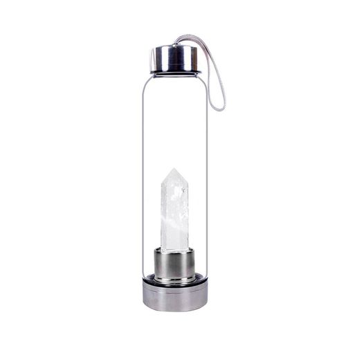 550ml - Quartz Clair - Bouteille D'eau En Pierre De Clip Naturel, Oblisque De Gurison, Baguette D'lixir, Quartz, Gemme Colore, Livraison Directe