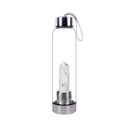 550ml - Quartz Noir - Bouteille D'eau En Pierre De Clip Naturel, Oblisque De Gurison, Baguette D'lixir, Quartz, Gemme Colore, Livraison Directe