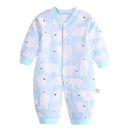 Barboteuse Bébé Garçons Filles Nouveau-Né Pyjama Combinaison Onesies Pyjama Long Manches Vêtements De Nuit 0-12 Mois 3 À 6 Mois Ours Polaire