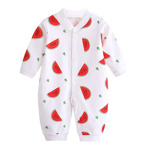 Barboteuse Bébé Garçons Filles Nouveau-Né Pyjama Combinaison Onesies Pyjama Long Manches Vêtements De Nuit 0-12 Mois 6 À 9 Mois Pastèque