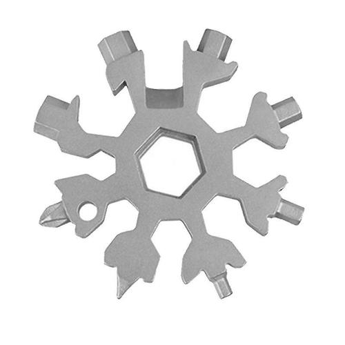 Outil multifonction flocon de neige 8 en 1, porte-clés à neige en acier inoxydable, jeu de tournevis Phillips, clé blanche, 2 pièces