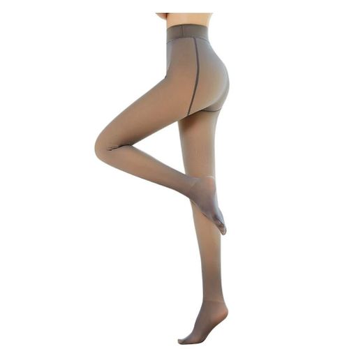 Collants Magiques En Polaire Thermique Extensible, Extra Épais Et Chaud, Double Doublure, Pour Femmes, Café