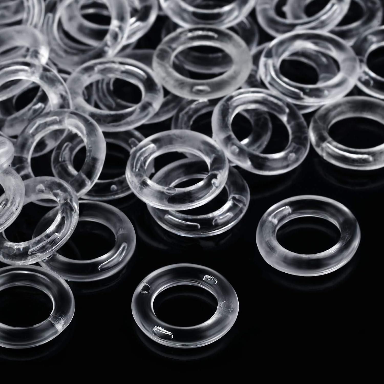 Anneaux De Rideau Pour Stores Romains, Anneaux Toriques En Plastique Pour Stores Romains (Blanc, 13 Mm), Transparents, 100 Pièces