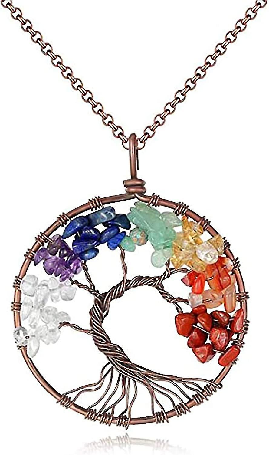 Collier Pendentif Arbre De Vie En Cristal 7 Couleurs, Pierre... - 4