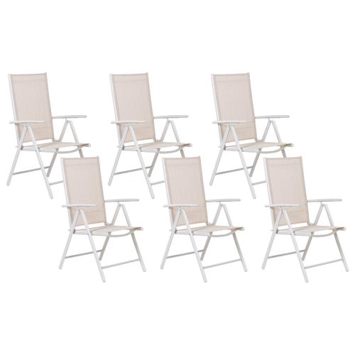 Lot De 6 Chaises De Jardin Beiges Catania