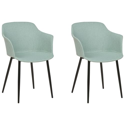 Chaise De Salle À Manger Set De 2 Tissu Vert Menthe Elim