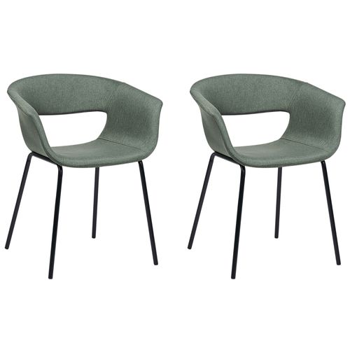 Tissu Chaise De Salle À Manger Set De 2 Vert Foncé Elma