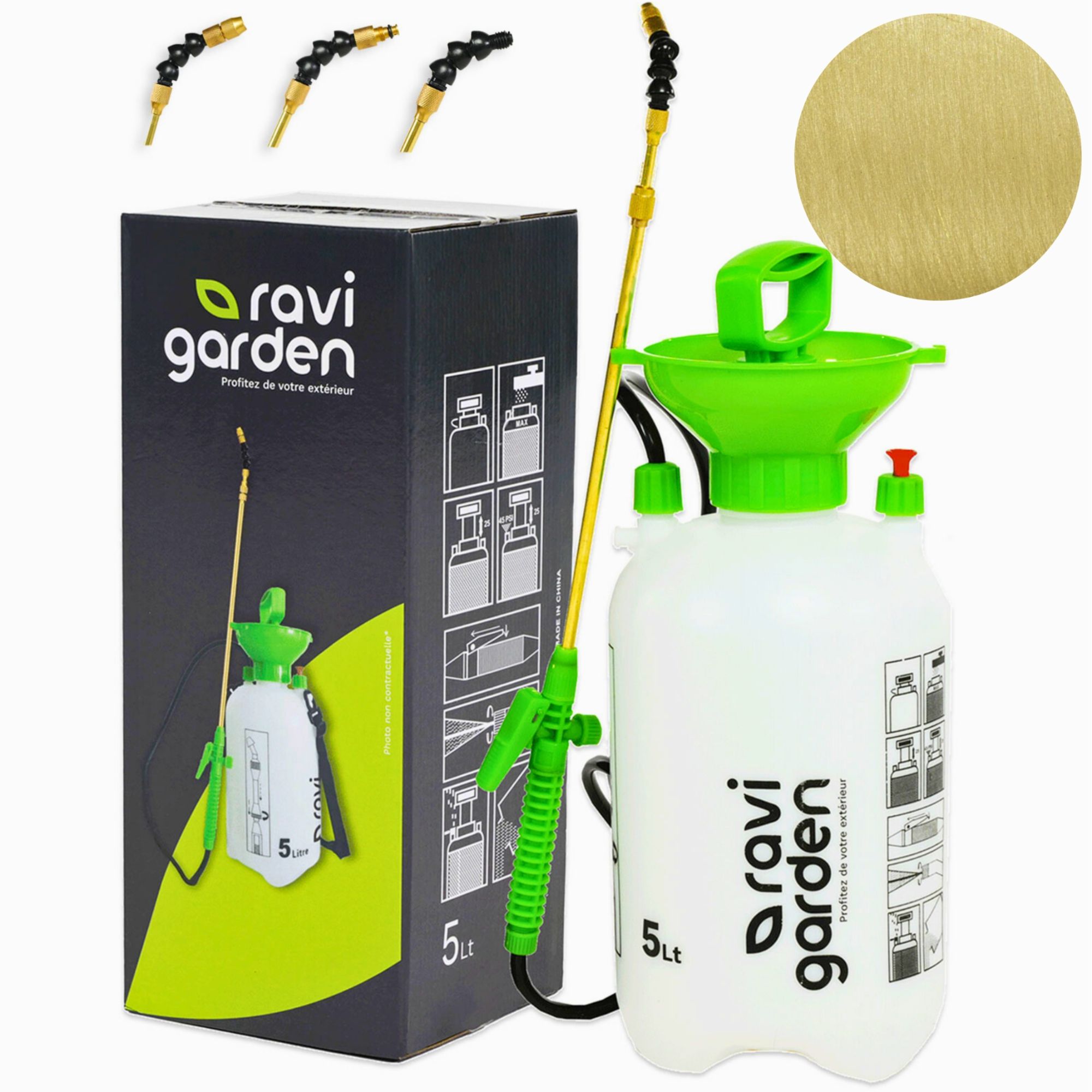 Pulvérisateur de jardin | Pulvérisateur à pression 5L | Lance en la...