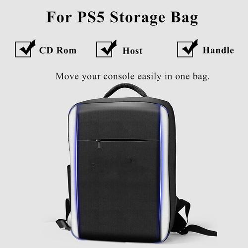 Étui De Transport Pour Console De Jeu Ps5, Sac À Dos De Portable Avec Sac De Rangement Pour Accessoires, Sac À Bandoulière Pour Manette De Jeu (Noir)