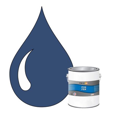 POK FER Bleu : Peinture de Finition Antirouille Laque Semi-Brillante Métaux Ferreux - 1L - RAL 5000 - Bleu Violet