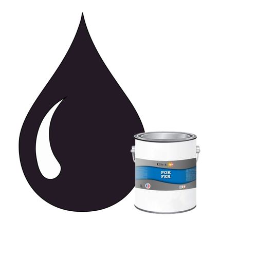 POK FER Bleu : Peinture de Finition Antirouille Laque Semi-Brillante Métaux Ferreux - 1L - RAL 5011 - Bleu Acier
