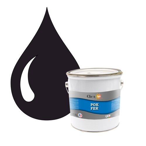 POK FER Bleu : Peinture de Finition Antirouille Laque Semi-Brillante Métaux Ferreux - 2,5L - RAL 5011 - Bleu Acier
