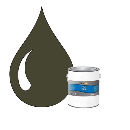 POK FER Gris : Peinture de Finition Antirouille Laque Semi-Brillante Métaux Ferreux - 1L - RAL 7013 - Gris Brun