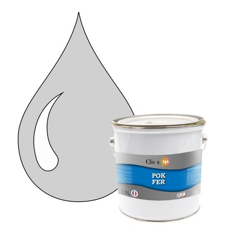 POK FER Gris : Peinture de Finition Antirouille Laque Semi-Brillante Métaux Ferreux - 2,5L - RAL 7047 - Télégris 4