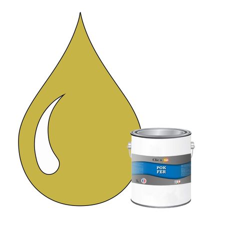 POK FER Jaune : Peinture de Finition Antirouille Laque Semi-Brillante Métaux Ferreux - 1L - RAL 1012 - Jaune Citron