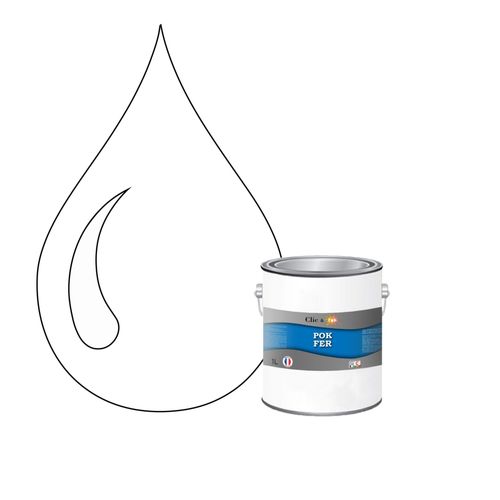 POK FER Noir & Blanc : Peinture de Finition Antirouille Laque Semi-Brillante Métaux Ferreux - 1L - RAL 9010 - Blanc Pur