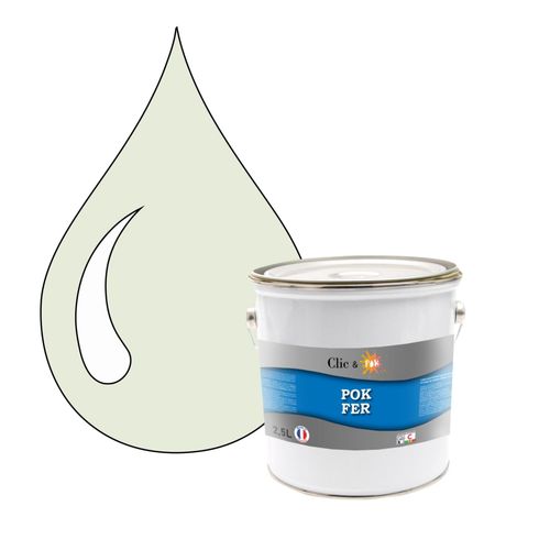 POK FER Noir & Blanc : Peinture de Finition Antirouille Laque Semi-Brillante Métaux Ferreux - 2,5L - RAL 9002 - Blanc Gris