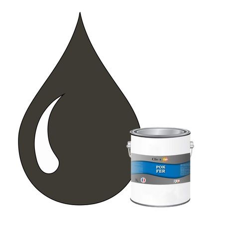 POK FER Vert : Peinture de Finition Antirouille Laque Semi-Brillante Métaux Ferreux - 1L - RAL 6006 - Olive Gris
