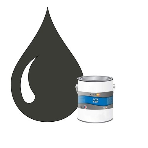 POK FER Vert : Peinture de Finition Antirouille Laque Semi-Brillante Métaux Ferreux - 1L - RAL 6015 - Olive Noir
