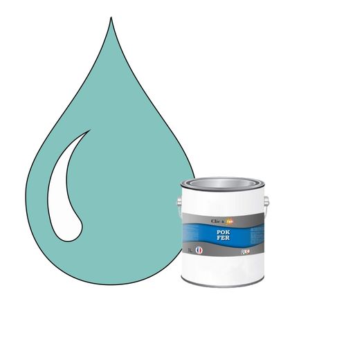 POK FER Vert : Peinture de Finition Antirouille Laque Semi-Brillante Métaux Ferreux - 1L - RAL 6027 - Vert Clair