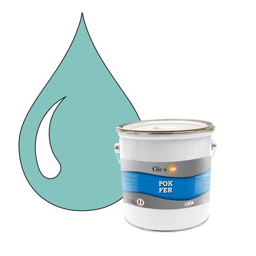 POK FER Vert : Peinture de Finition Antirouille Laque Semi-Brillante Métaux Ferreux - 2,5L - RAL 6027 - Vert Clair