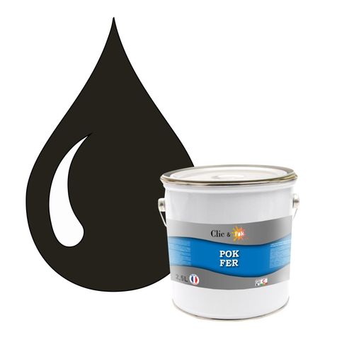 POK FER Vert : Peinture de Finition Antirouille Laque Semi-Brillante Métaux Ferreux - 2,5L - RAL 6022 - Olive Brun