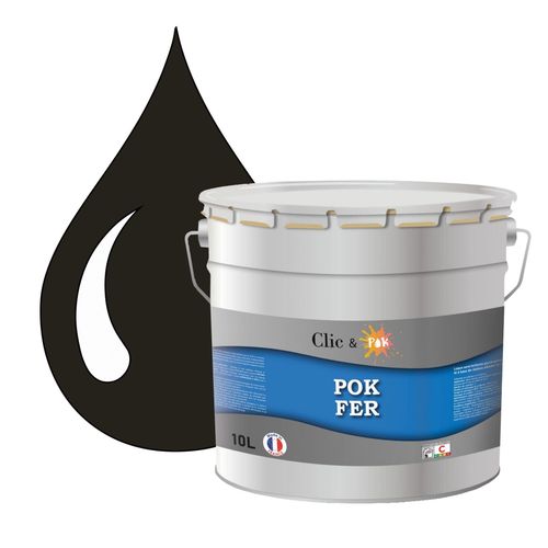 POK FER Vert : Peinture de Finition Antirouille Laque Semi-Brillante Métaux Ferreux - 10L - RAL 6022 - Olive Brun