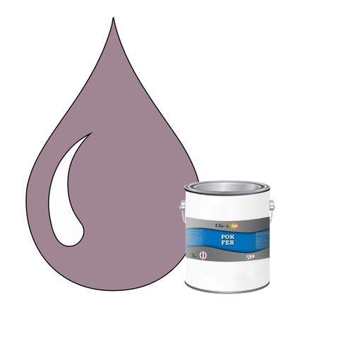 POK FER Violet : Peinture de Finition Antirouille Laque Semi-Brillante Métaux Ferreux - 1L - RAL 4009 - Violet Pastel