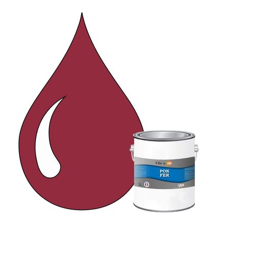 POK FER Violet : Peinture de Finition Antirouille Laque Semi-Brillante Métaux Ferreux - 1L - RAL 4002 - Violet Rouge