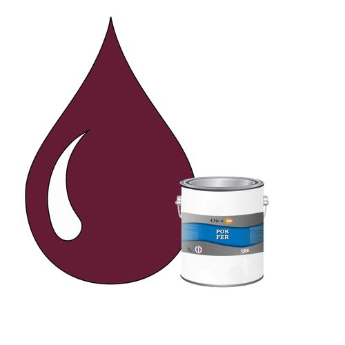 POK FER Violet : Peinture de Finition Antirouille Laque Semi-Brillante Métaux Ferreux - 1L - RAL 4004 - Violet Bordeaux