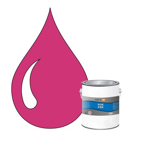 POK FER Violet : Peinture de Finition Antirouille Laque Semi-Brillante Métaux Ferreux - 1L - RAL 4010 - Télémagenta