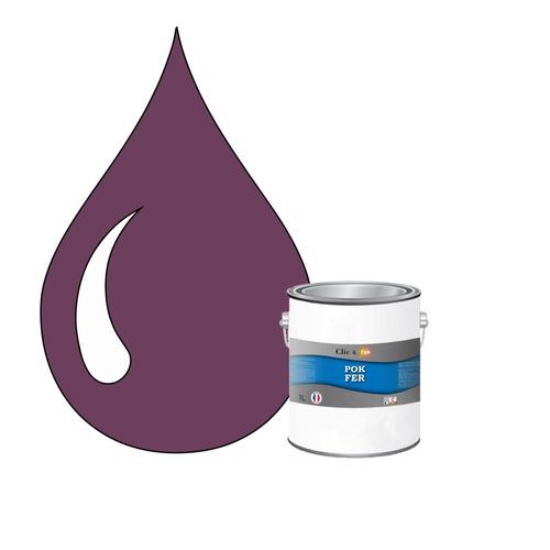 POK FER Violet : Peinture de Finition Antirouille Laque Semi-Brillante Métaux Ferreux - 1L - RAL 4001 - Lilas Rouge