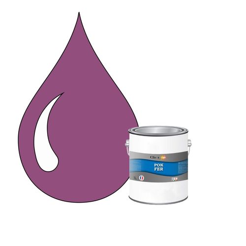 POK FER Violet : Peinture de Finition Antirouille Laque Semi-Brillante Métaux Ferreux - 1L - RAL 4008 - Violet de Sécurité