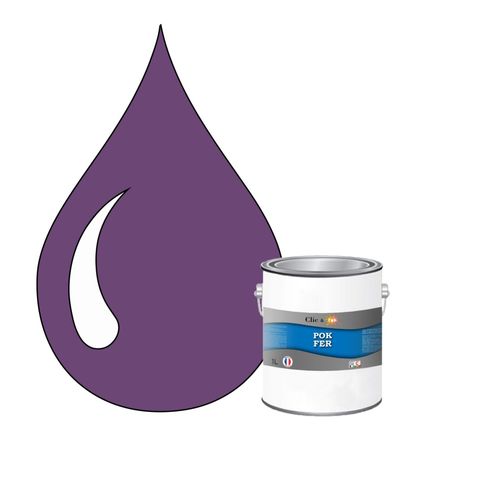 POK FER Violet : Peinture de Finition Antirouille Laque Semi-Brillante Métaux Ferreux - 1L - RAL 4005 - Lilas Bleu