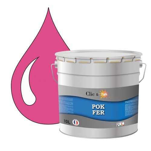 POK FER Violet : Peinture de Finition Antirouille Laque Semi-Brillante Métaux Ferreux - 10L - RAL 4003 - Violet Bruyère