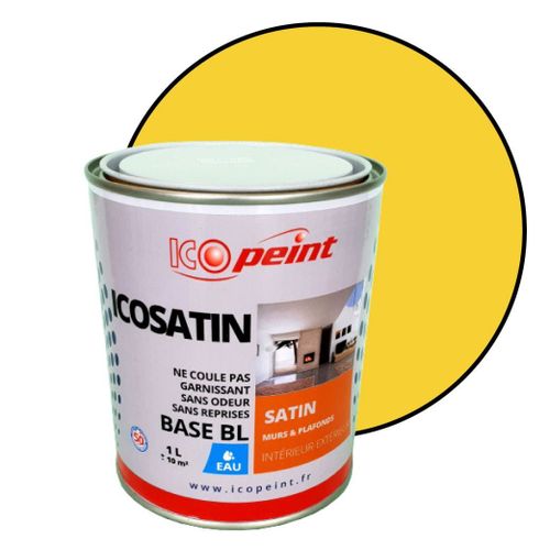 Peinture Acrylique Satin Lessivable 1L - ICOSATIN RAL 1017 Jaune safran