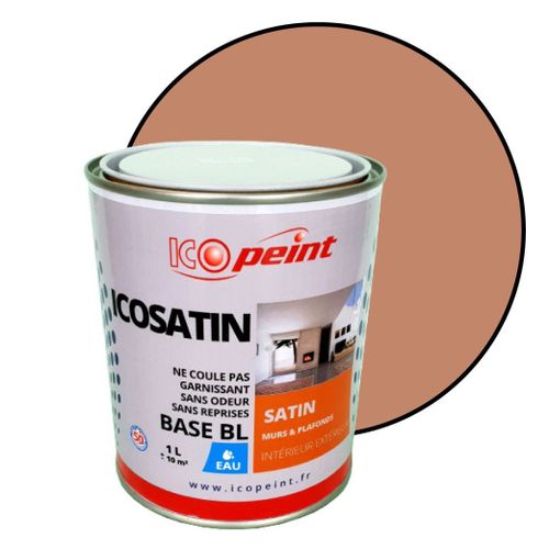 Peinture Acrylique Satin Lessivable 1L - ICOSATIN RAL 3012 Rouge beige