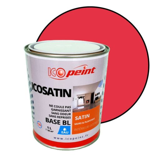 Peinture Acrylique Satin Lessivable 1L - ICOSATIN RAL 3017 Rosé