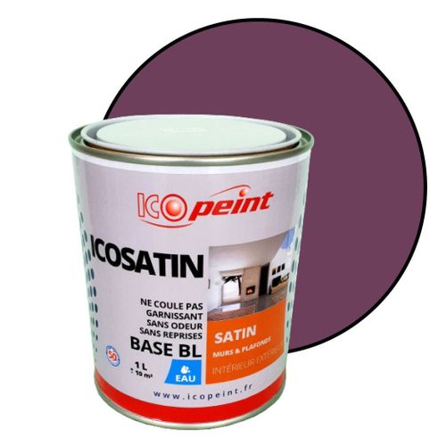 Peinture Acrylique Satin Lessivable 1L - ICOSATIN RAL 4001 Lilas rouge