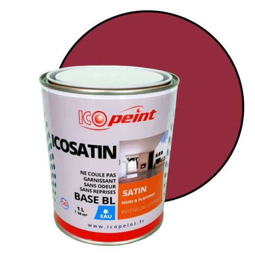 Peinture Acrylique Satin Lessivable 1L - ICOSATIN RAL 4002 Violet rouge