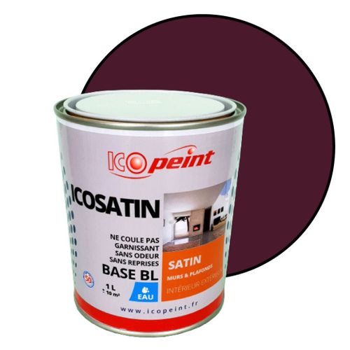 Peinture Acrylique Satin Lessivable 1L - ICOSATIN RAL 4007 Violet pourpre