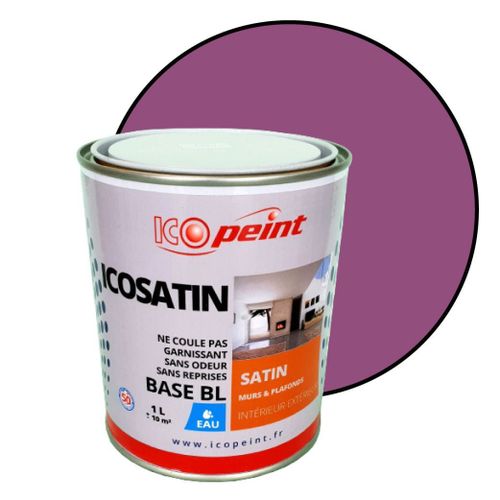 Peinture Acrylique Satin Lessivable 1L - ICOSATIN RAL 4008 Violet de sécurité
