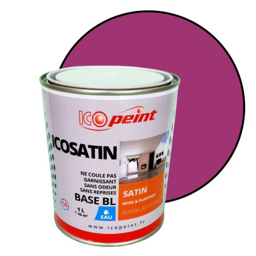 Peinture Acrylique Satin Lessivable 1L - ICOSATIN RAL 4006 Pourpre signalisation