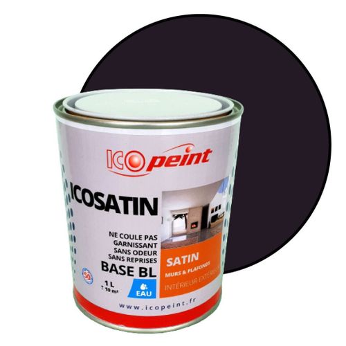 Peinture Acrylique Satin Lessivable 1L - ICOSATIN RAL 5011 Bleu acier