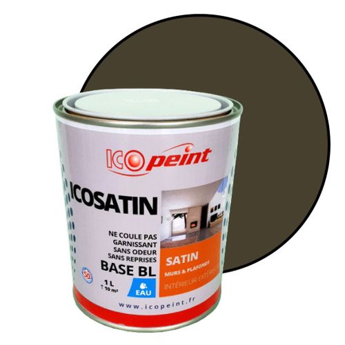 Peinture Acrylique Satin Lessivable 1L - ICOSATIN RAL 6014 Olive jaune