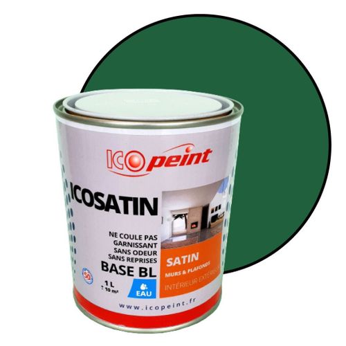 Peinture Acrylique Satin Lessivable 1L - ICOSATIN RAL 6029 Vert menthe
